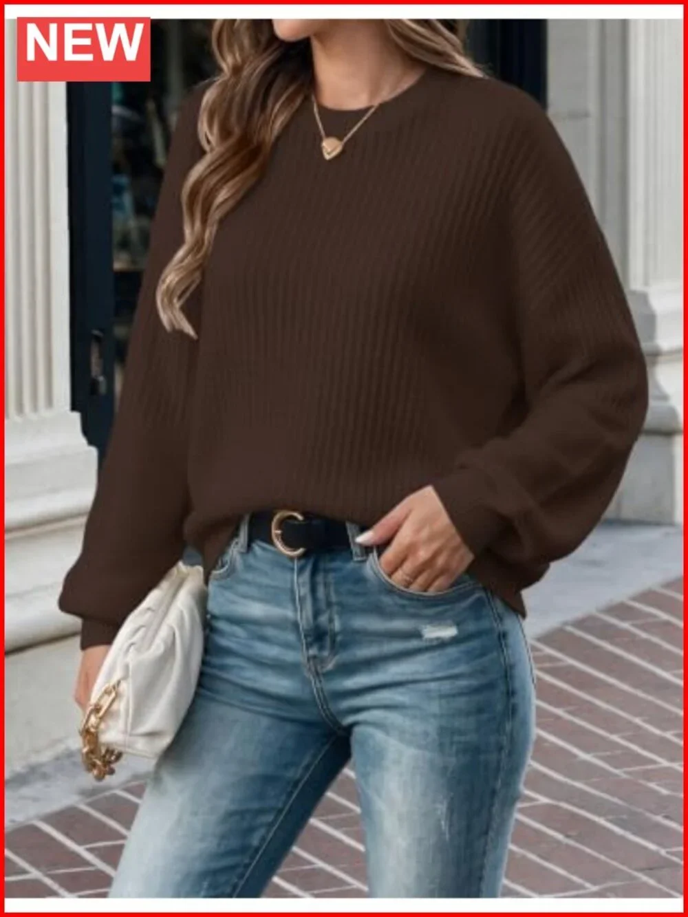 Women's Oversized Lightweight Sweater Batwing Sleeve Pullover Top Crewneck